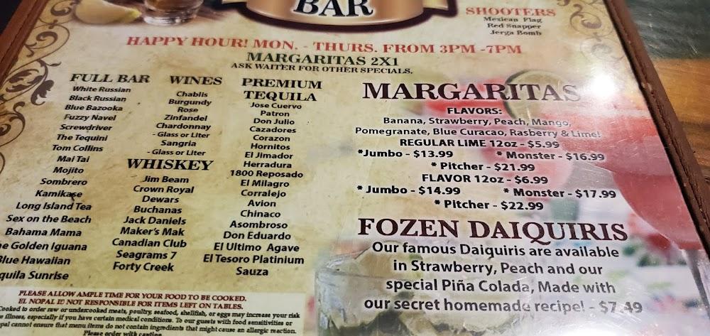 El Nopal Mexican Restaurant Menu image 1